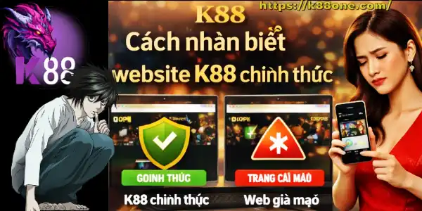 cách nhận biết website k88 chính thức